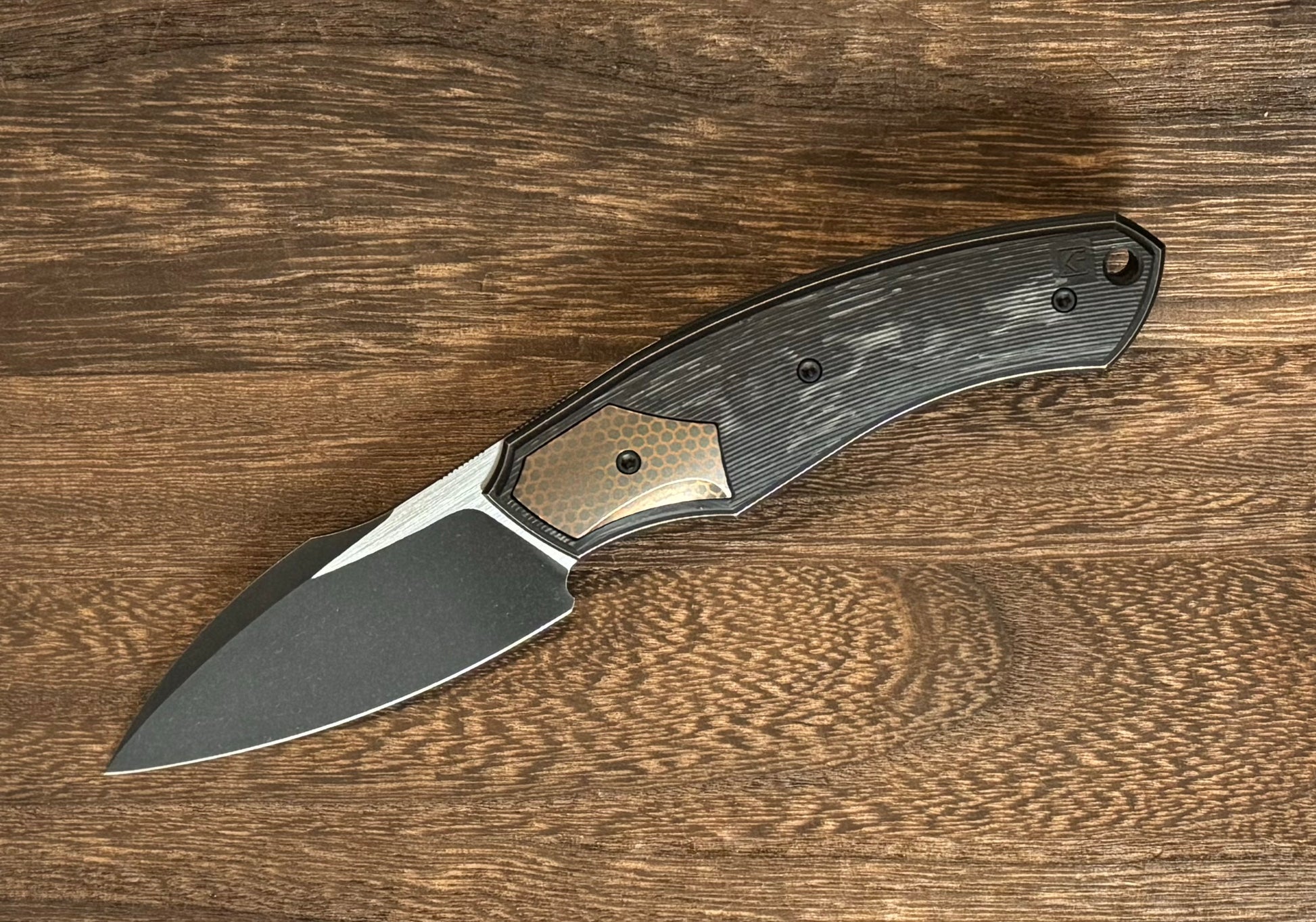 Custom Knife Factory-Custom Knife Factory Davless Carbon Fiber & Superconductor w/ Two Tone Blackwash-Urban Cutlery