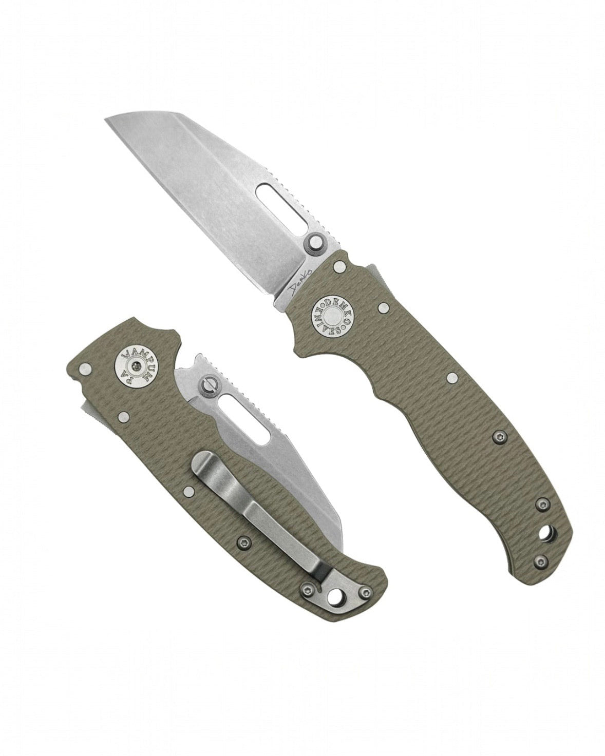 Demko Knives-Demko Knives AD20.5 - Coyote Tan G10 Handles - S35VN Shark Foot Blade-1-Urban Cutlery
