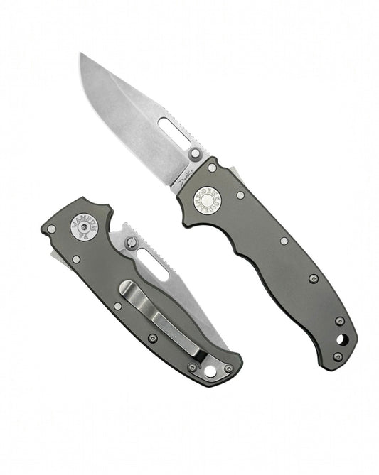 Demko Knives-Demko Knives AD20.5 - Smooth Titanium Handles - 20CV Clip Point Blade-1-Urban Cutlery