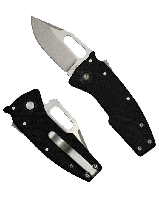 Demko Knives-Demko Knives Nano-Shark - Black GRN Handles - Stonewashed AUS10A Clip Point Blade-1-Urban Cutlery