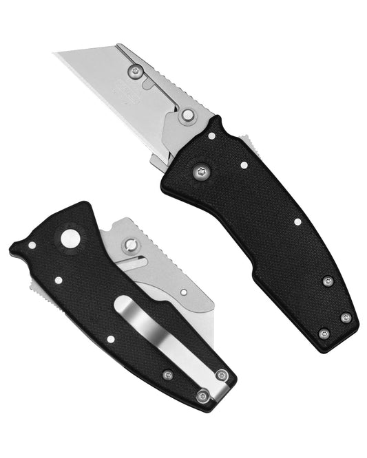 Demko Knives-Demko Knives Razor-Shark - Black GRN Handles - Utility Razor-1-Urban Cutlery