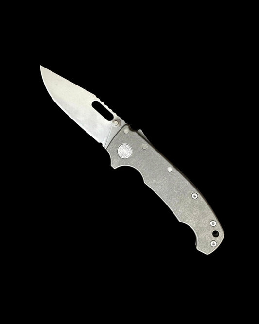 Demko Knives-Demko Knives USA AD20I Slim - K1 Smooth Titanium Handles - Nitro-X7 Clip Point Blade-1-Urban Cutlery