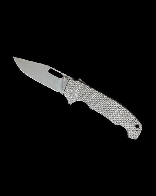 Demko Knives-Demko Knives USA AD20I Slim - K1 Textured Titanium Handles - Nitro-X7 Clip Point Blade-1-Urban Cutlery