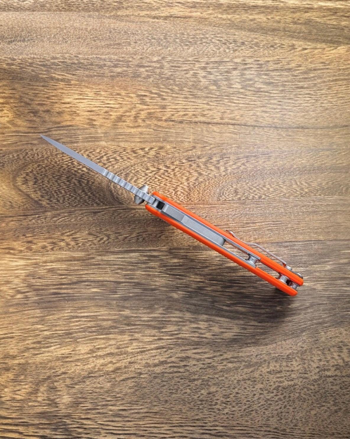 Demko Knives-Demko Knives USA MGAD20 - Orange G10 Handles - 3V Clip Point Blade-4-Urban Cutlery