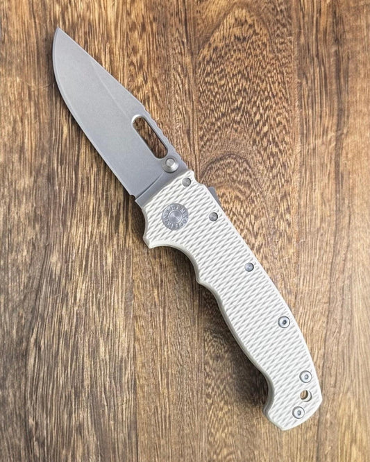 Demko Knives-Demko Knives USA MGAD20 - Tan G10 Handles - 3V Clip Point Blade-1-Urban Cutlery