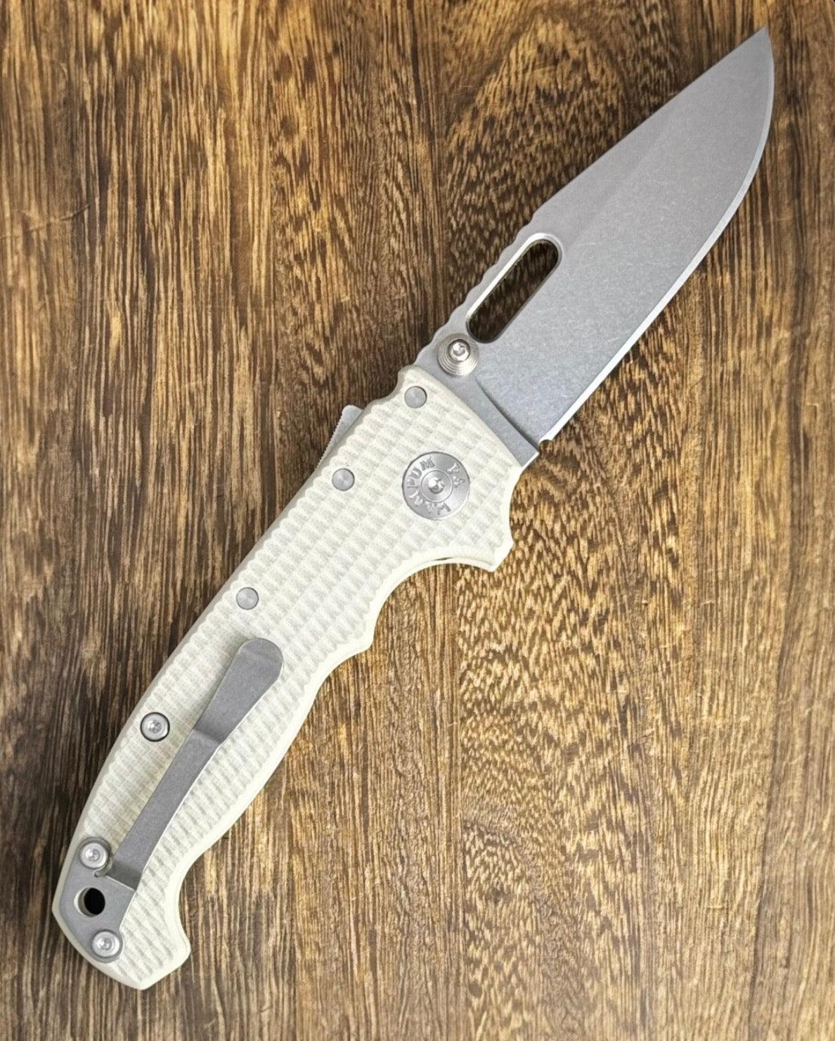 Demko Knives-Demko Knives USA MGAD20 - Tan G10 Handles - 3V Clip Point Blade-2-Urban Cutlery