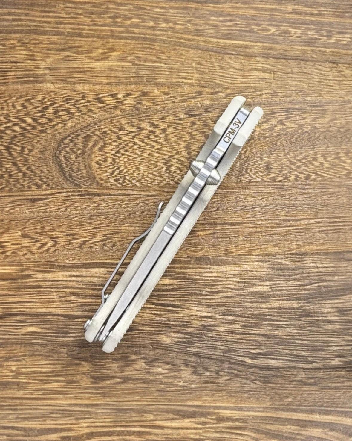 Demko Knives-Demko Knives USA MGAD20 - Tan G10 Handles - 3V Clip Point Blade-4-Urban Cutlery