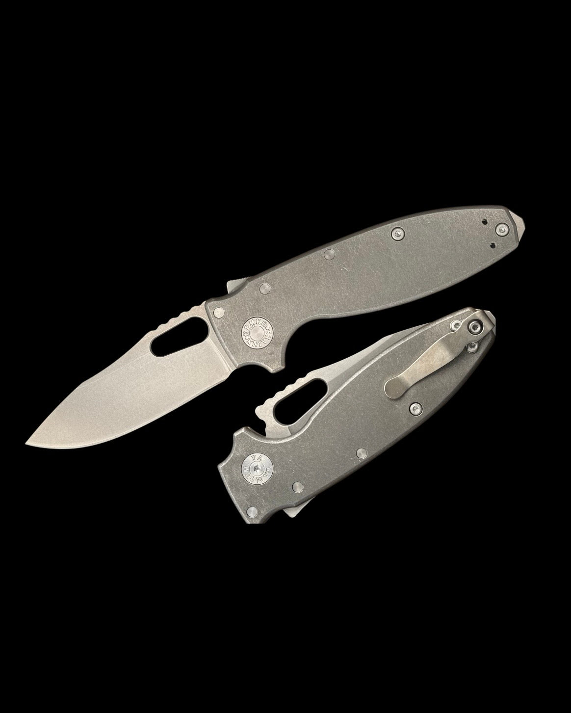 Demko Knives-Demko Knives USA Shark-A-Tac - Smooth Titanium Handles - Magnacut Blade - Soft Touch Carbide (Glass Breaker)-1-Urban Cutlery