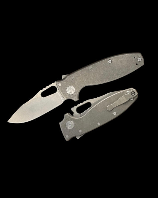 Demko Knives-Demko Knives USA Shark-A-Tac - Smooth Titanium Handles - Magnacut Blade - Standoffs Only-1-Urban Cutlery