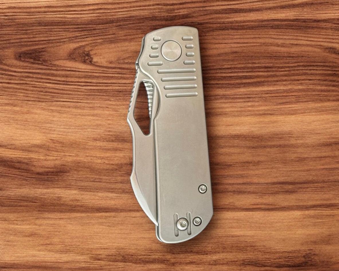 Divo Knives-Divo Stout Premium Pony Stout - RIGHTY - Stonewashed TI Handle - Stonewashed S90V Blade - Pre-Owned-Urban Cutlery