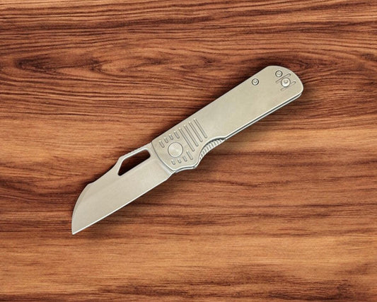 Divo Knives-Divo Stout Premium Pony Stout - RIGHTY - Stonewashed TI Handle - Stonewashed S90V Blade - Pre-Owned-Urban Cutlery