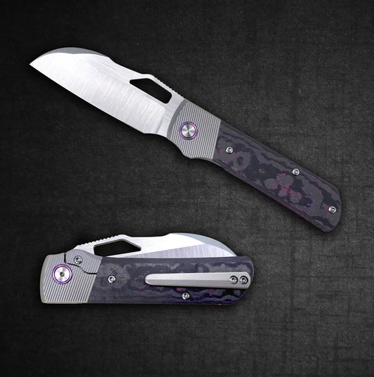 Divo Knives-Divo Stout V2 - RIGHTY - Purple Haze - Belt Satin Blade-1-Urban Cutlery