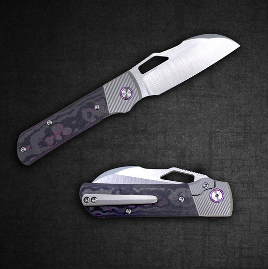 Divo Stout V2 - LEFTY - Purple Haze - Belt Satin Blade Divo Knives Urban Cutlery & Lifestyle Shoppe