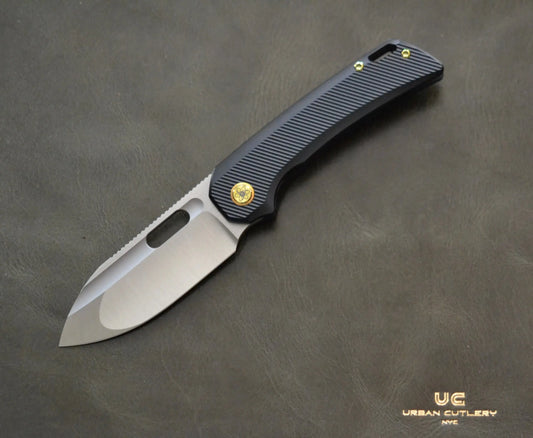 EMP EDC-EMP EDC Relative 3.4" Elmax Drop Point Satin Finish Milled Titanium Bronze #045 - Brand New-Urban Cutlery
