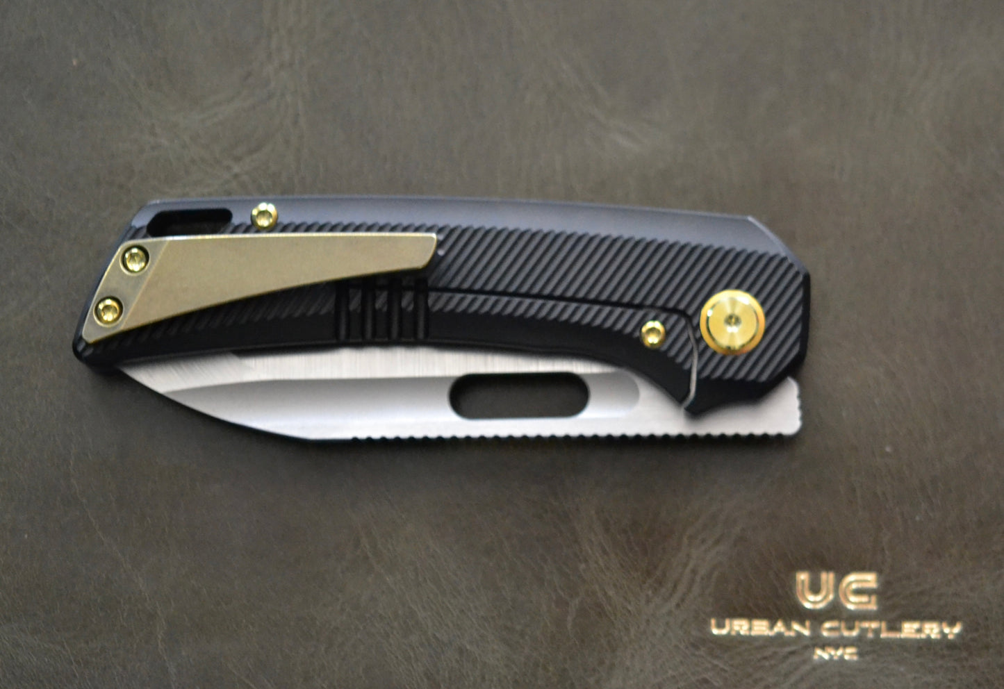 EMP EDC Relative 3.4" Elmax Drop Point Satin Finish Milled Titanium Bronze #045 - Brand New EMP EDC Urban Cutlery & Lifestyle Shoppe