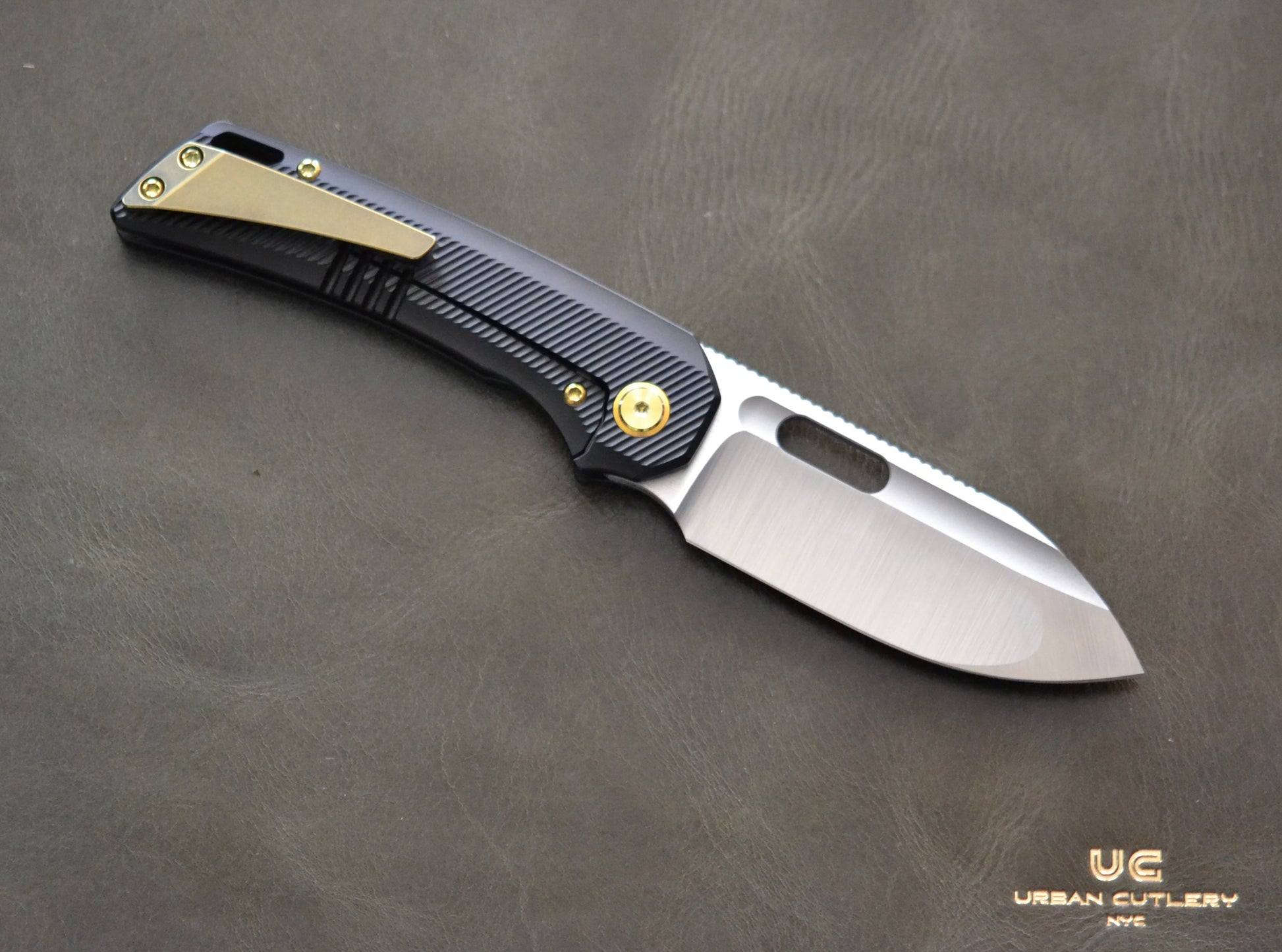 EMP EDC Relative 3.4" Elmax Drop Point Satin Finish Milled Titanium Bronze #045 - Brand New EMP EDC Urban Cutlery & Lifestyle Shoppe