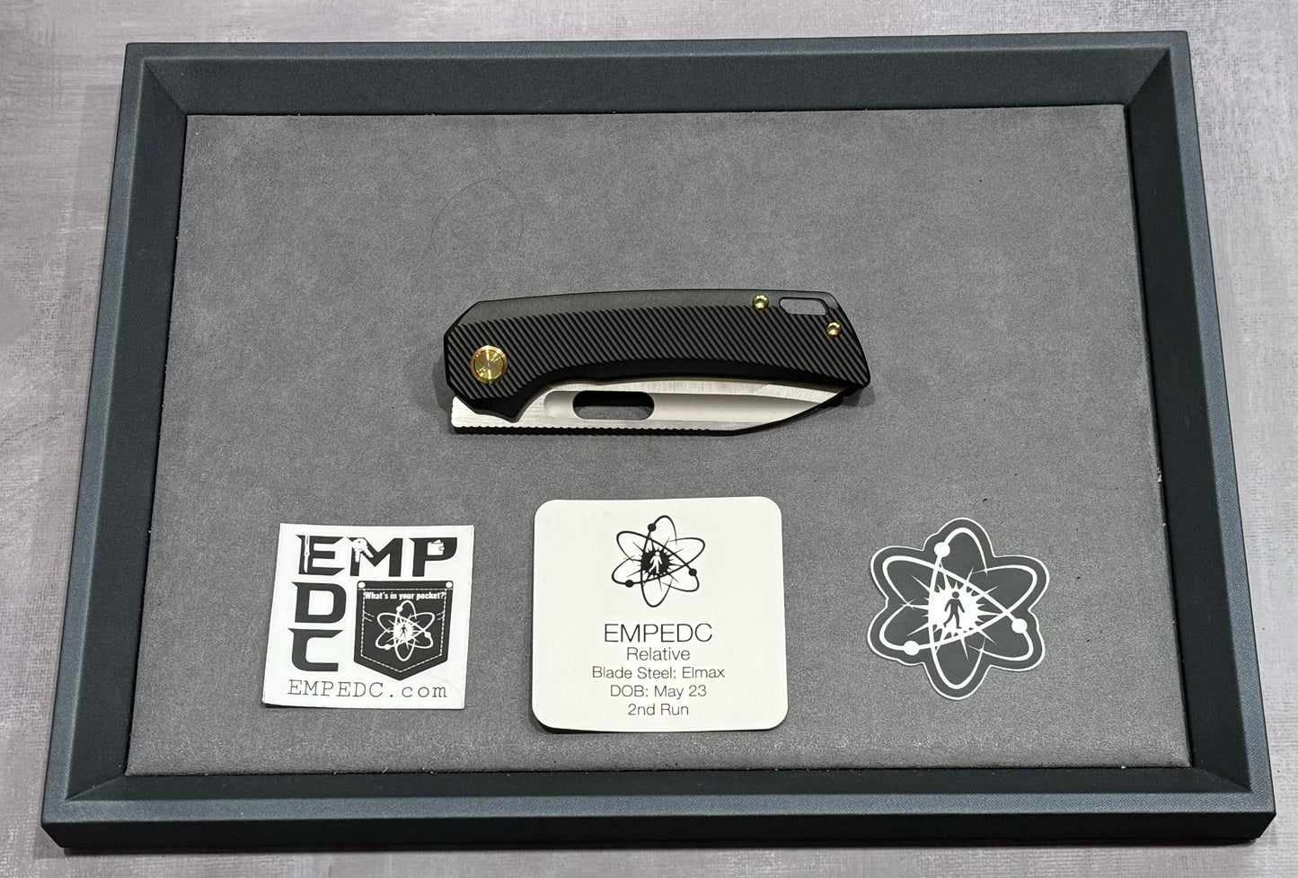 EMP EDC Relative 3.4" Elmax Drop Point Satin Finish Milled Titanium Bronze - Brand New EMP EDC Urban Cutlery & Lifestyle Shoppe