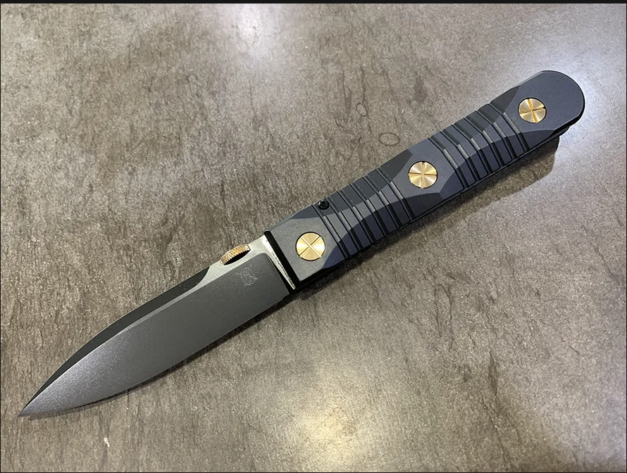 Elishewitz x Les George - Ek integral folder - Black DLC Handle Finish - Dirk Style Dagger Blade Les George; Elishewitz Knives Urban Cutlery & Lifestyle Shoppe