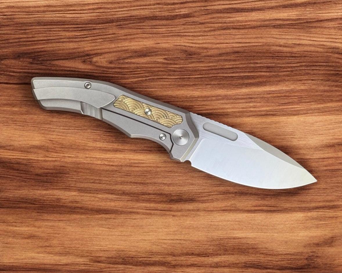 Griffin Company-Griffin Company Scout F3 Urban EDC Exclusive - Ti Scales w/ Seigaiha Engraved Brass Inlay-Urban Cutlery