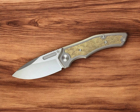 Griffin Company-Griffin Company Scout F3 Urban EDC Exclusive - Ti Scales w/ Seigaiha Engraved Brass Inlay-Urban Cutlery