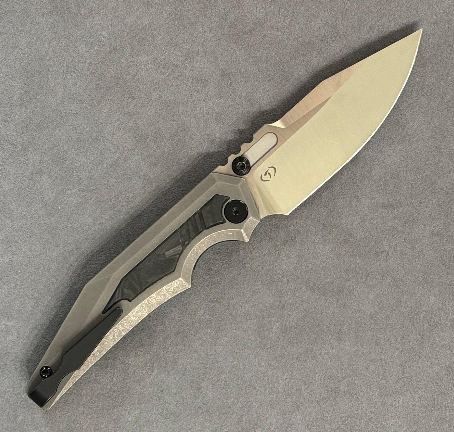 Arcane Design Preytheon Titanium with Glow Carbon Fiber0CV Satin Clip Point - Brand New - Urban Cutlery & Lifestyle Shoppe