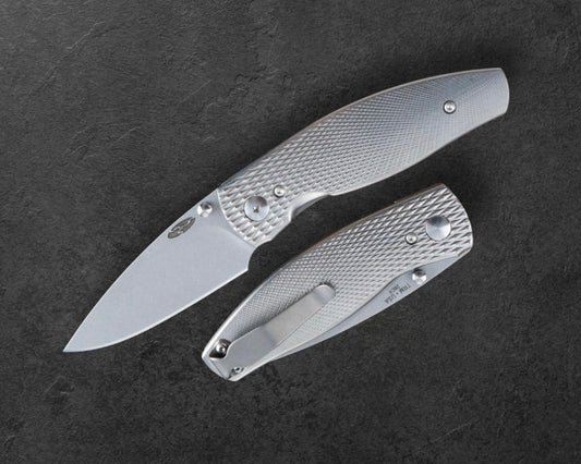 Three Rivers Mfg. (TRM) Neutron 2 - Titanium 3D Contoured LIZARD SKIN - 20CV Blade