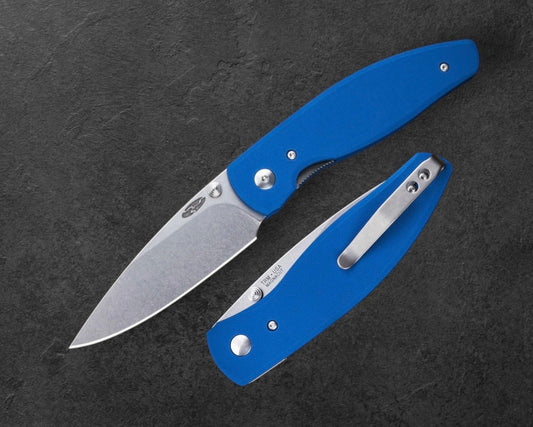 Three Rivers Mfg. (TRM) Atom - ROYAL BLUE G10 FLAT Handles - MAGNACUT Blade