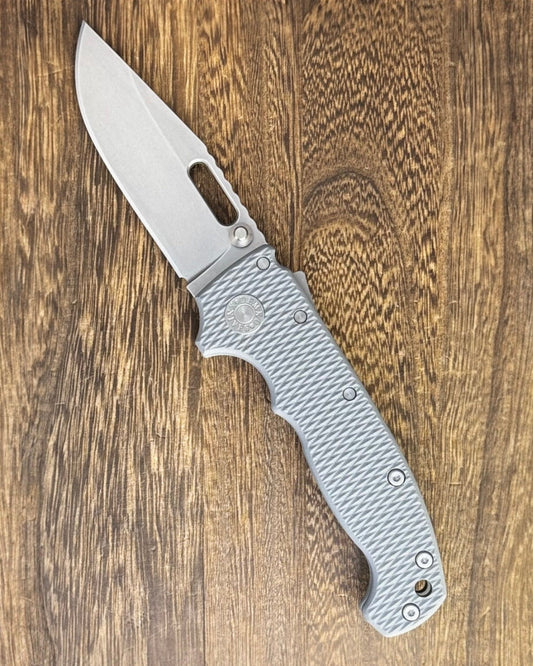 Demko Knives USA MGAD20 - Grey G10 Handles - 3V Clip Point Blade