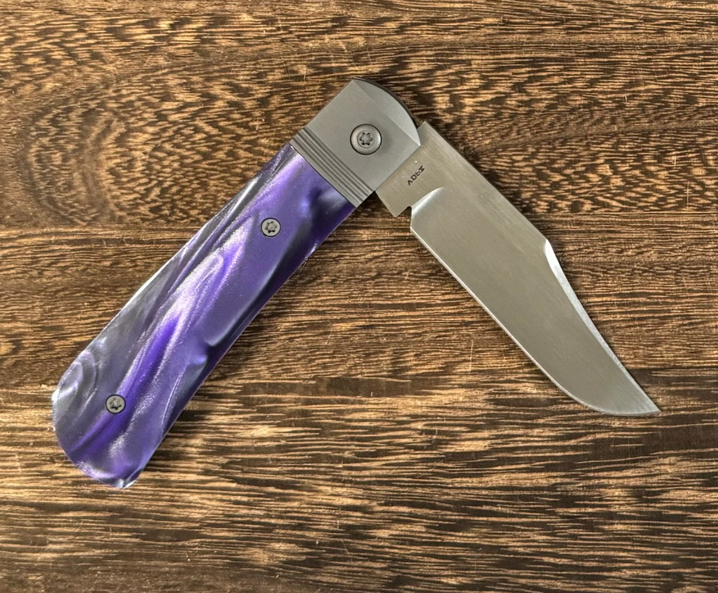 Jack Wolf Knives - BENNY'S CLIP - KIRINITE COSMIC PURPLE HAND SATIN Urban Cutlery & Lifestyle Shoppe