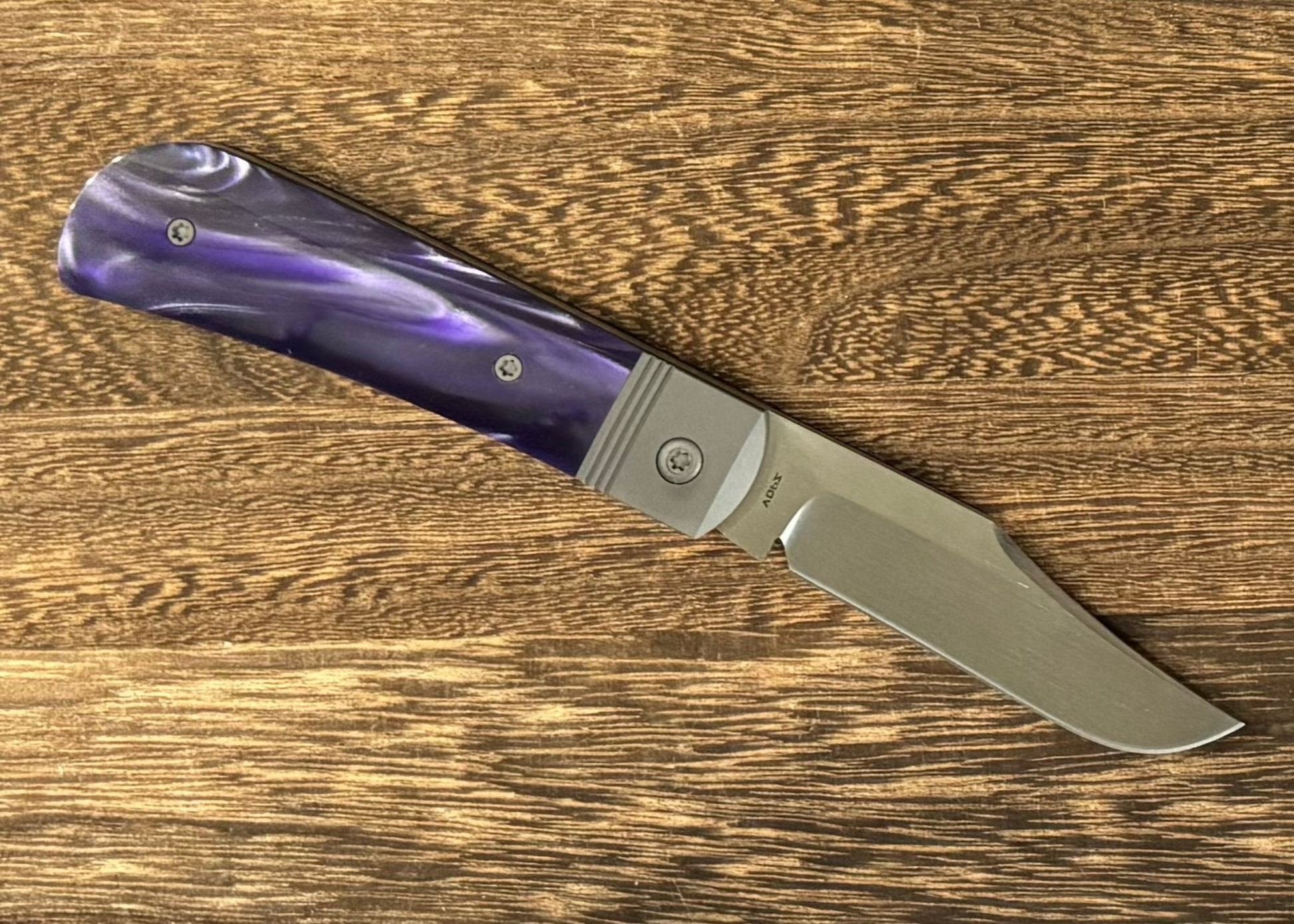 Jack Wolf Knives - BENNY'S CLIP - KIRINITE COSMIC PURPLE HAND SATIN Urban Cutlery & Lifestyle Shoppe