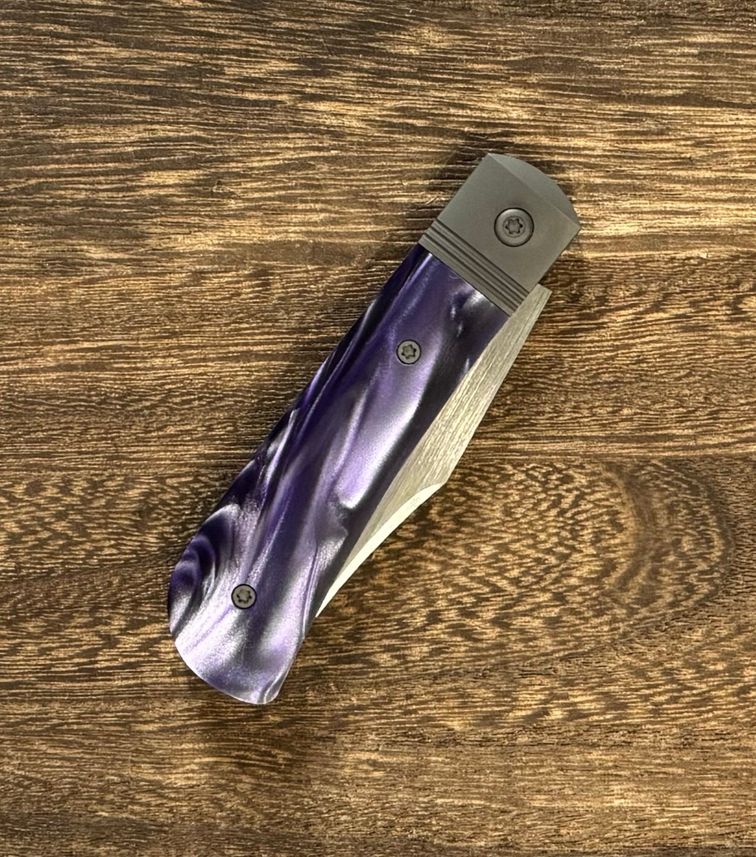 Jack Wolf Knives - BENNY'S CLIP - KIRINITE COSMIC PURPLE HAND SATIN Urban Cutlery & Lifestyle Shoppe