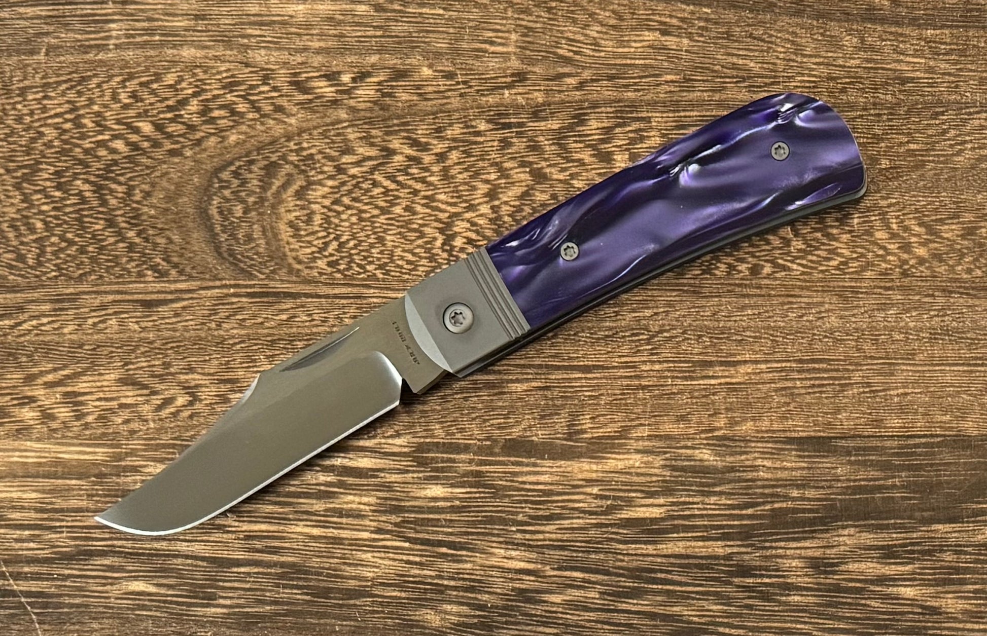 Jack Wolf Knives - BENNY'S CLIP - KIRINITE COSMIC PURPLE HAND SATIN Urban Cutlery & Lifestyle Shoppe