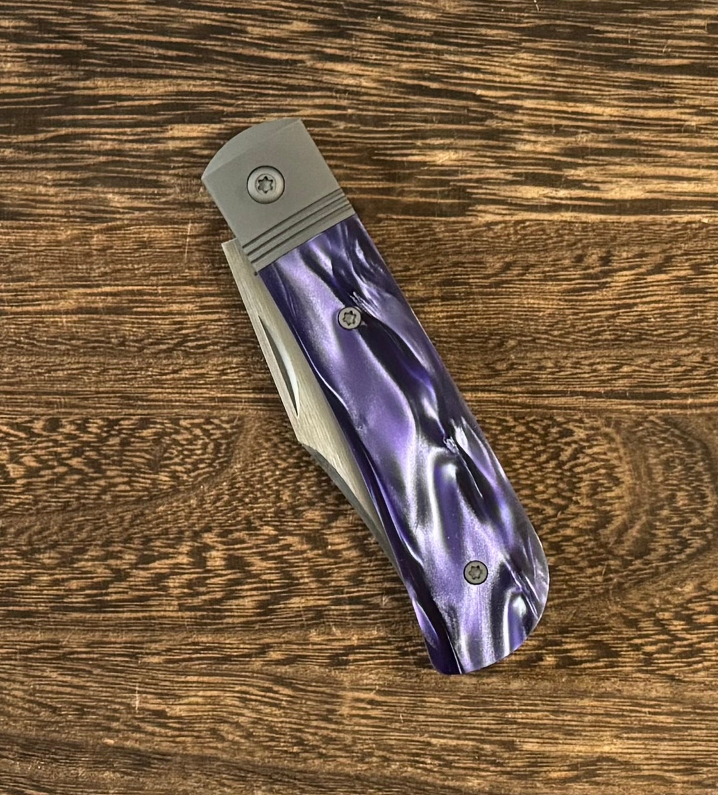 Jack Wolf Knives - BENNY'S CLIP - KIRINITE COSMIC PURPLE HAND SATIN Urban Cutlery & Lifestyle Shoppe