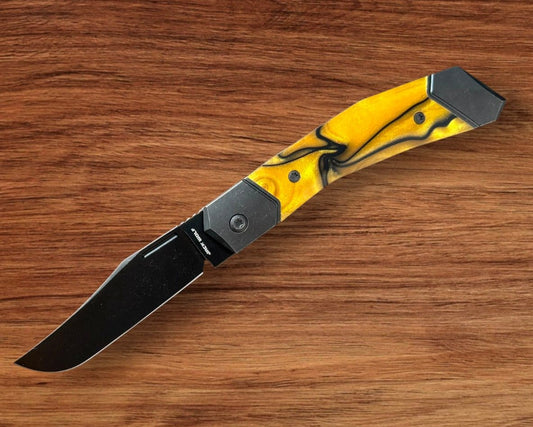 Jack Wolf Knives - BIONIC JACK - KIRINITE LIQUID GOLD - w/ FREE Skiff Bearings Urban Cutlery & Lifestyle Shoppe