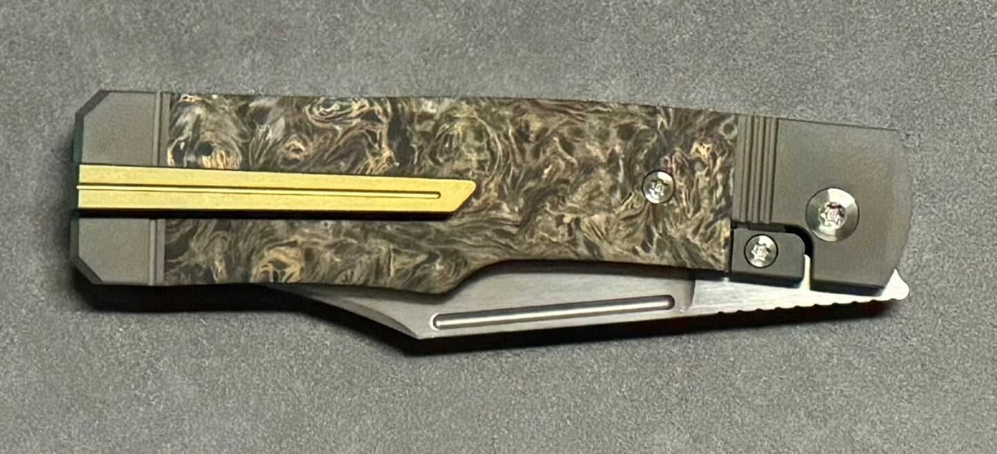 Jack Wolf Knives - GUNSLINGER JACK - FAT CARBON DARK MATTER GOLD HAND SATIN Jack Wolf Knives Urban Cutlery & Lifestyle Shoppe