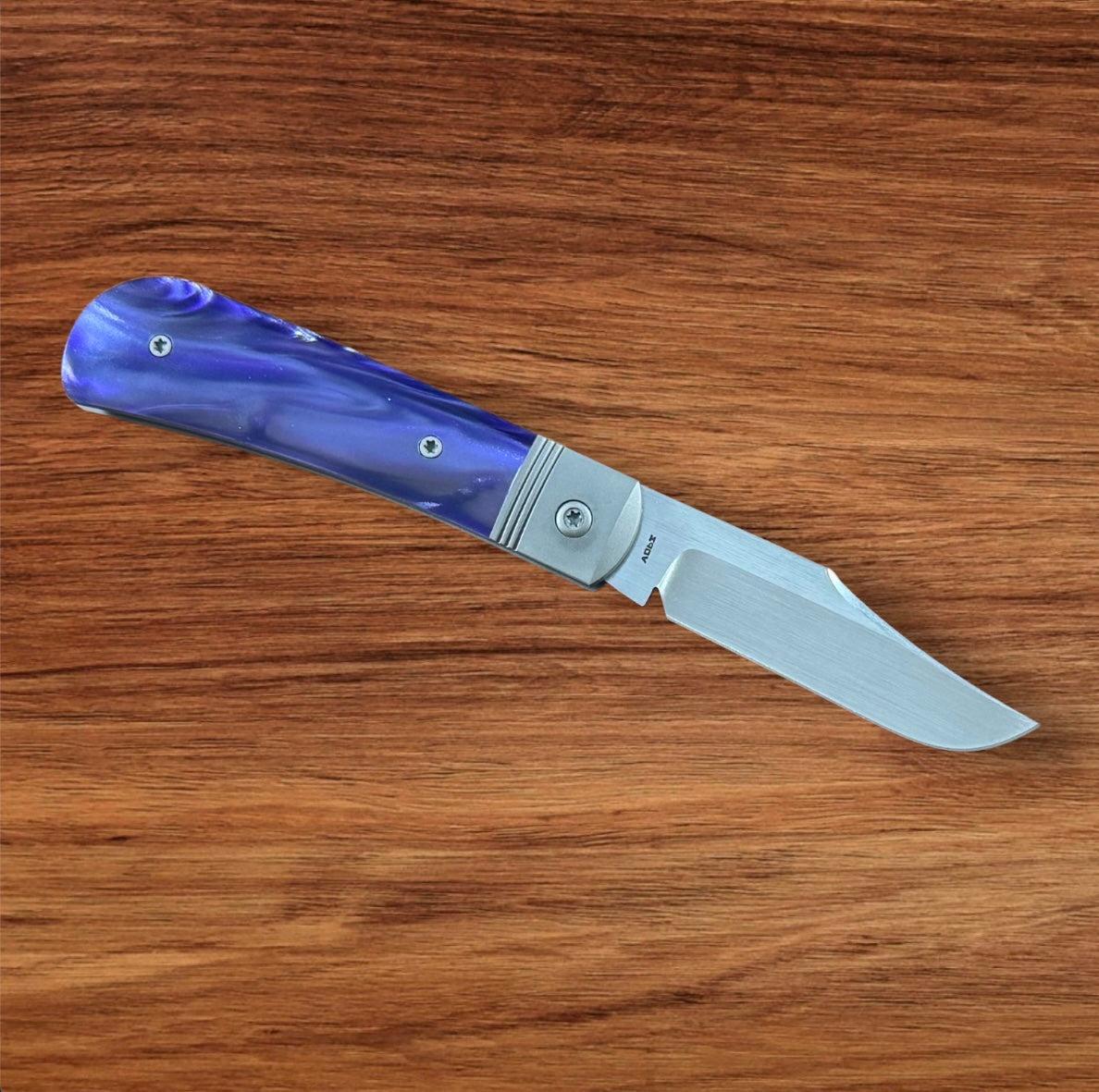 Jack Wolf Knives-Jack Wolf Knives - BENNY'S CLIP - KIRINITE COSMIC PURPLE HAND SATIN - w/ FREE Tumbler-2-Urban Cutlery