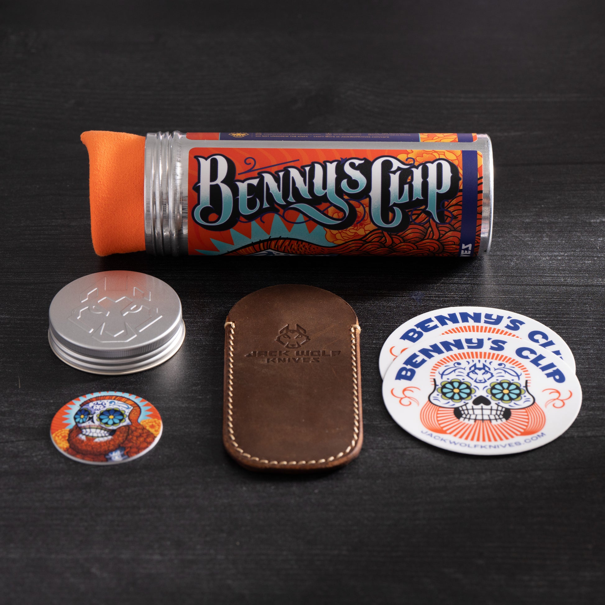 Jack Wolf Knives-Jack Wolf Knives - BENNY'S CLIP - KIRINITE COSMIC PURPLE HAND SATIN - w/ FREE Tumbler-8-Urban Cutlery