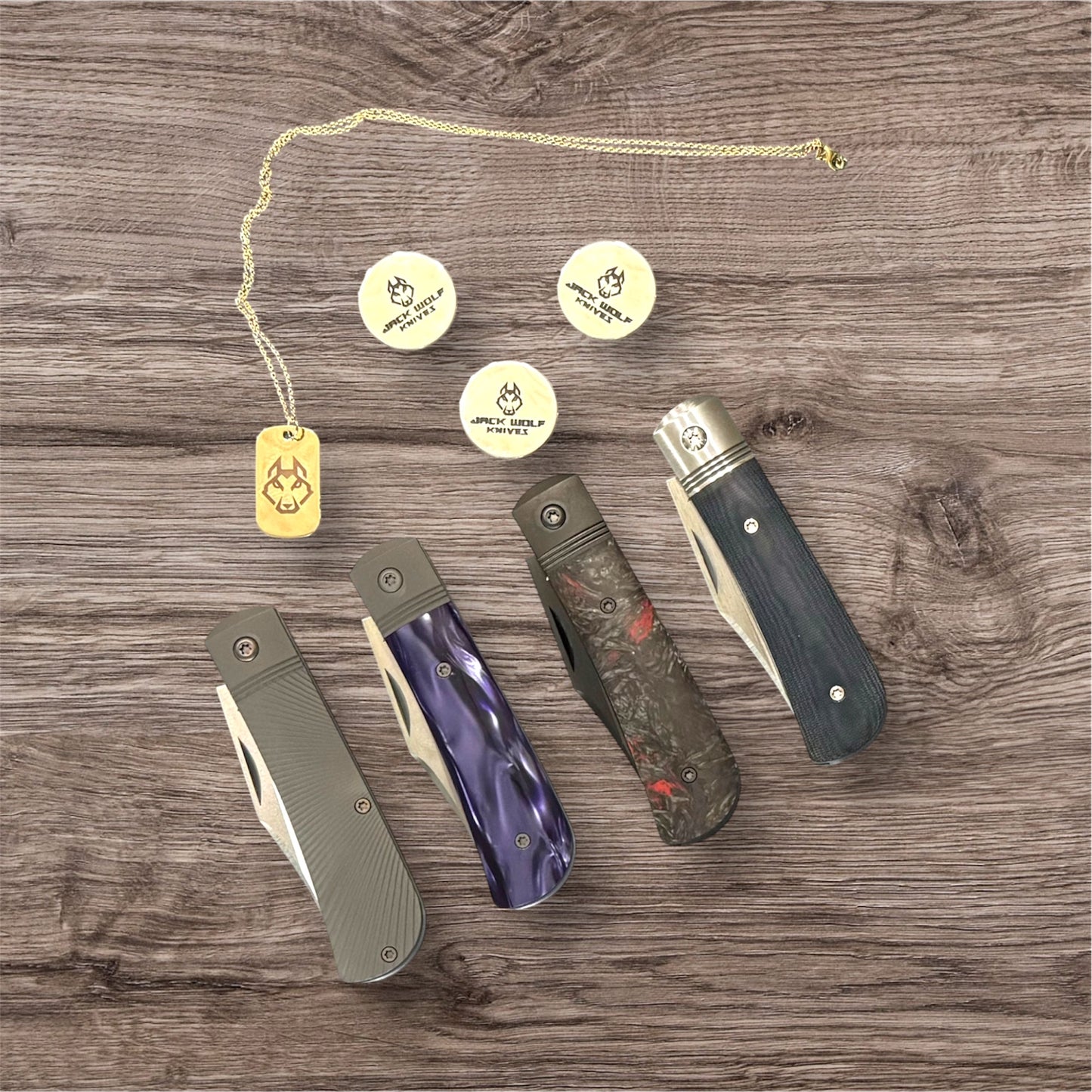 Jack Wolf Knives-Jack Wolf Knives - BENNY'S CLIP - KIRINITE COSMIC PURPLE HAND SATIN - w/ FREE Tumbler-9-Urban Cutlery