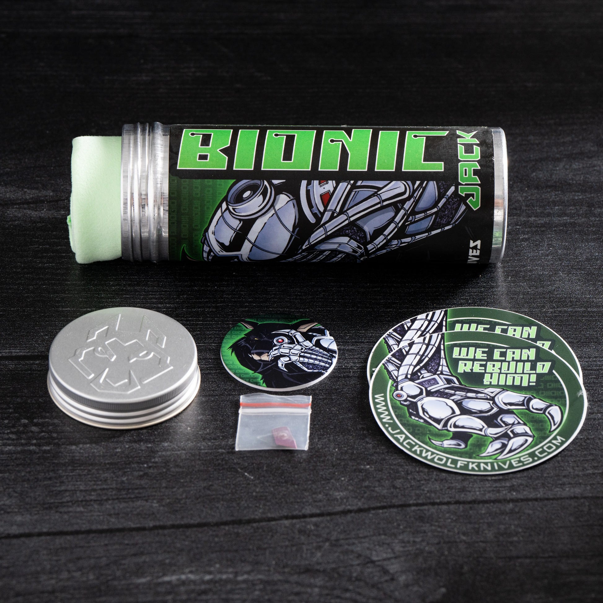 Jack Wolf Knives-Jack Wolf Knives - BIONIC JACK - CAMOCARBON WATERMELON SUGAR - w/ FREE Skiff Bearings-Urban Cutlery