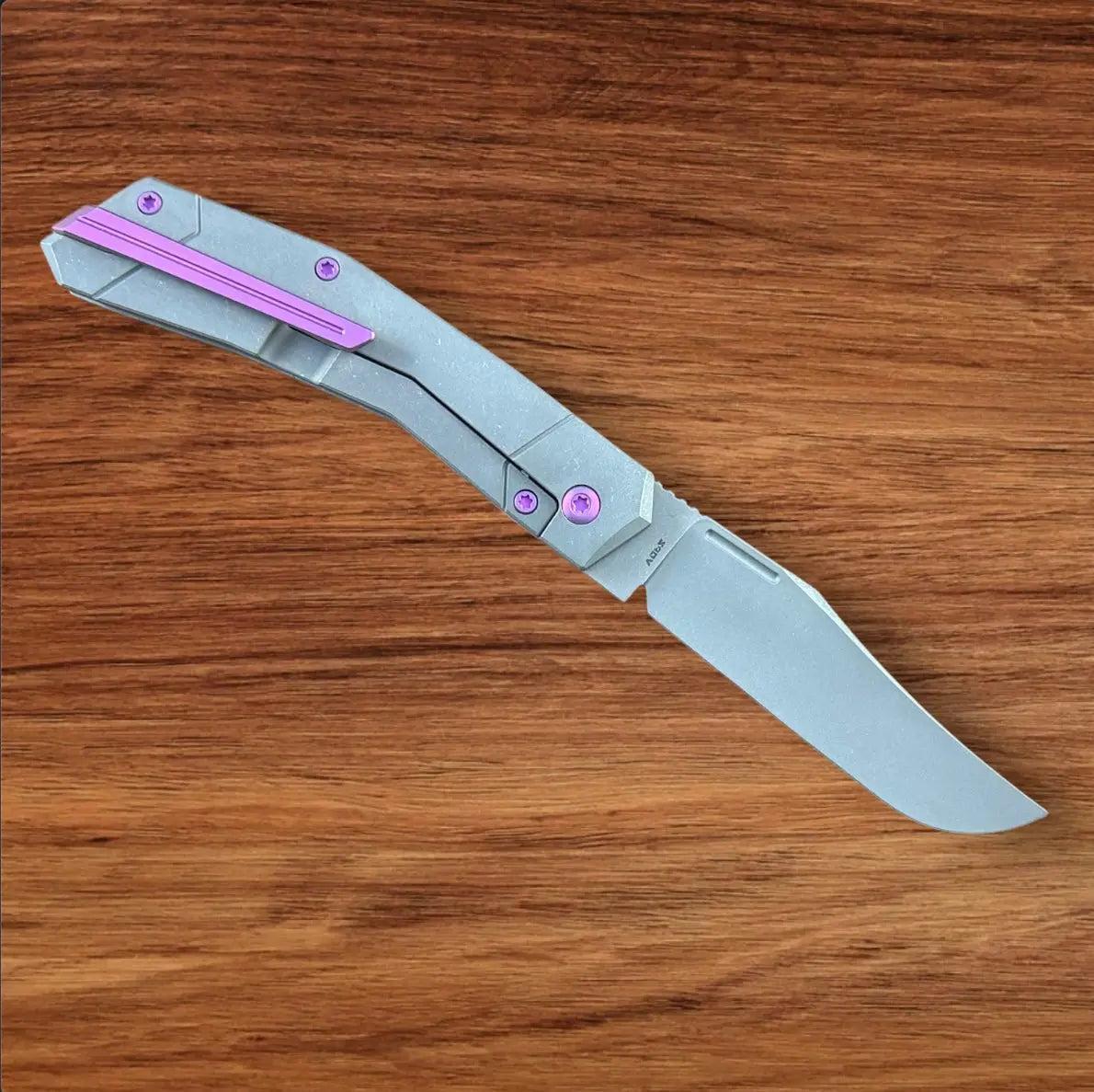 Jack Wolf Knives-Jack Wolf Knives - BIONIC JACK - TIITANIUM STONEWASHED - w/ FREE Skiff Bearings-2-Urban Cutlery