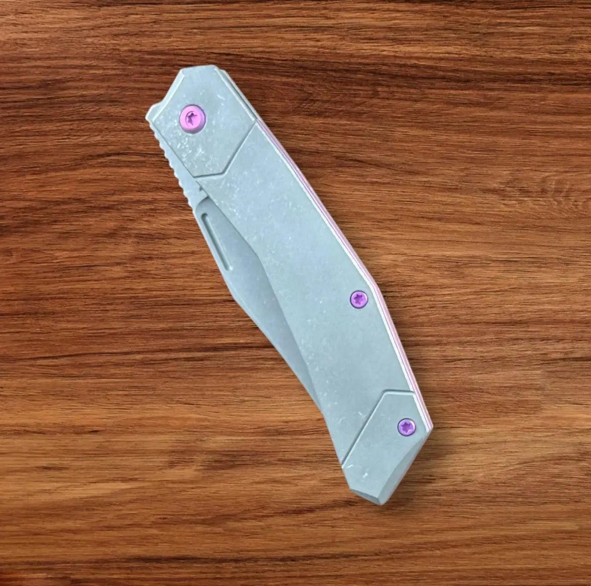 Jack Wolf Knives-Jack Wolf Knives - BIONIC JACK - TIITANIUM STONEWASHED - w/ FREE Skiff Bearings-5-Urban Cutlery