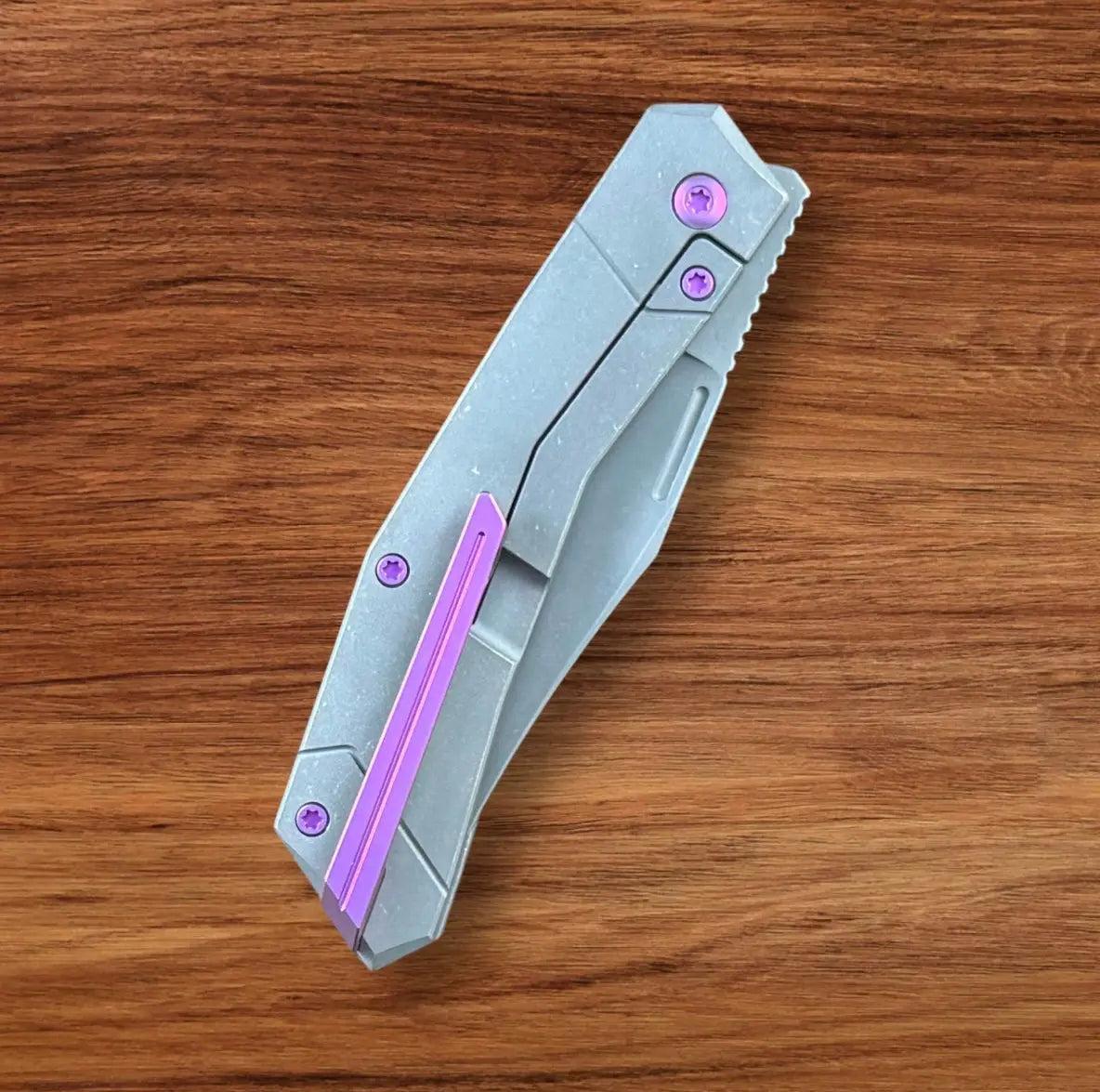 Jack Wolf Knives-Jack Wolf Knives - BIONIC JACK - TIITANIUM STONEWASHED - w/ FREE Skiff Bearings-6-Urban Cutlery