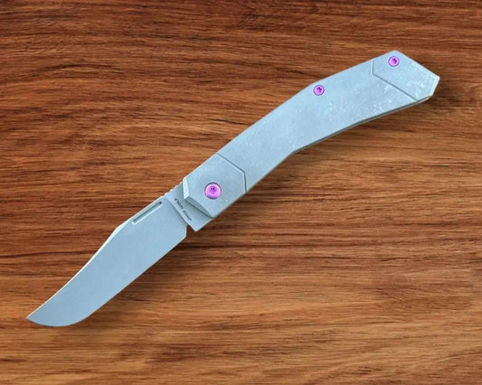 Jack Wolf Knives-Jack Wolf Knives - BIONIC JACK - TIITANIUM STONEWASHED - w/ FREE Skiff Bearings-Urban Cutlery