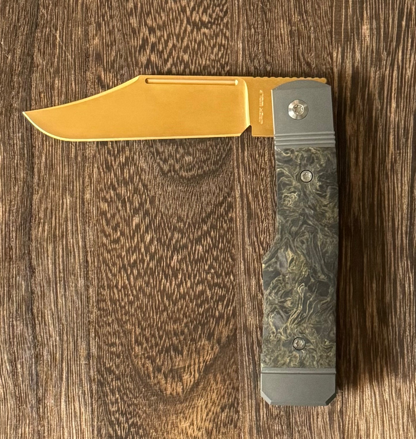 Jack Wolf Knives-Jack Wolf Knives - GUNSLINGER JACK - FAT CARBON DARK MATTER GOLD - 18K GOLD CUSTOM #2-3-Urban Cutlery