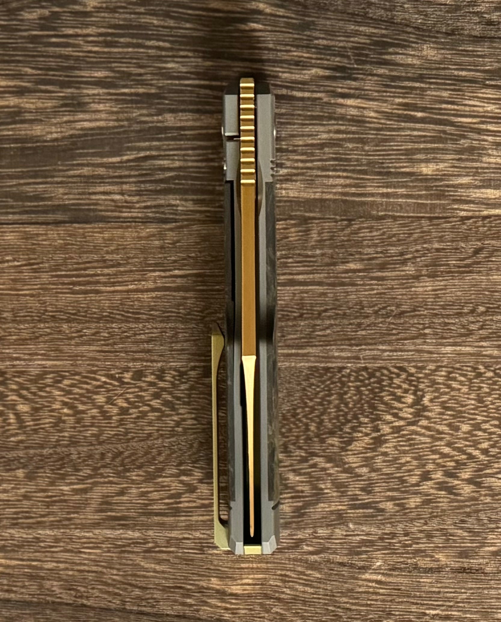Jack Wolf Knives-Jack Wolf Knives - GUNSLINGER JACK - FAT CARBON DARK MATTER GOLD - 18K GOLD CUSTOM #2-Urban Cutlery
