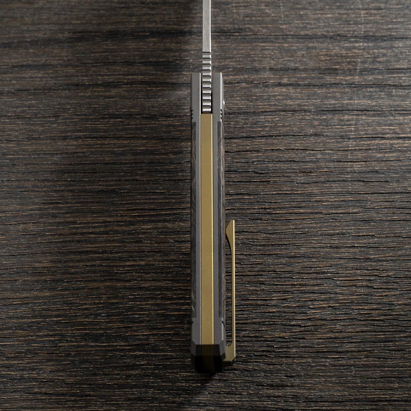 Jack Wolf Knives-Jack Wolf Knives - GUNSLINGER JACK - FAT CARBON DARK MATTER GOLD HAND SATIN-3-Urban Cutlery