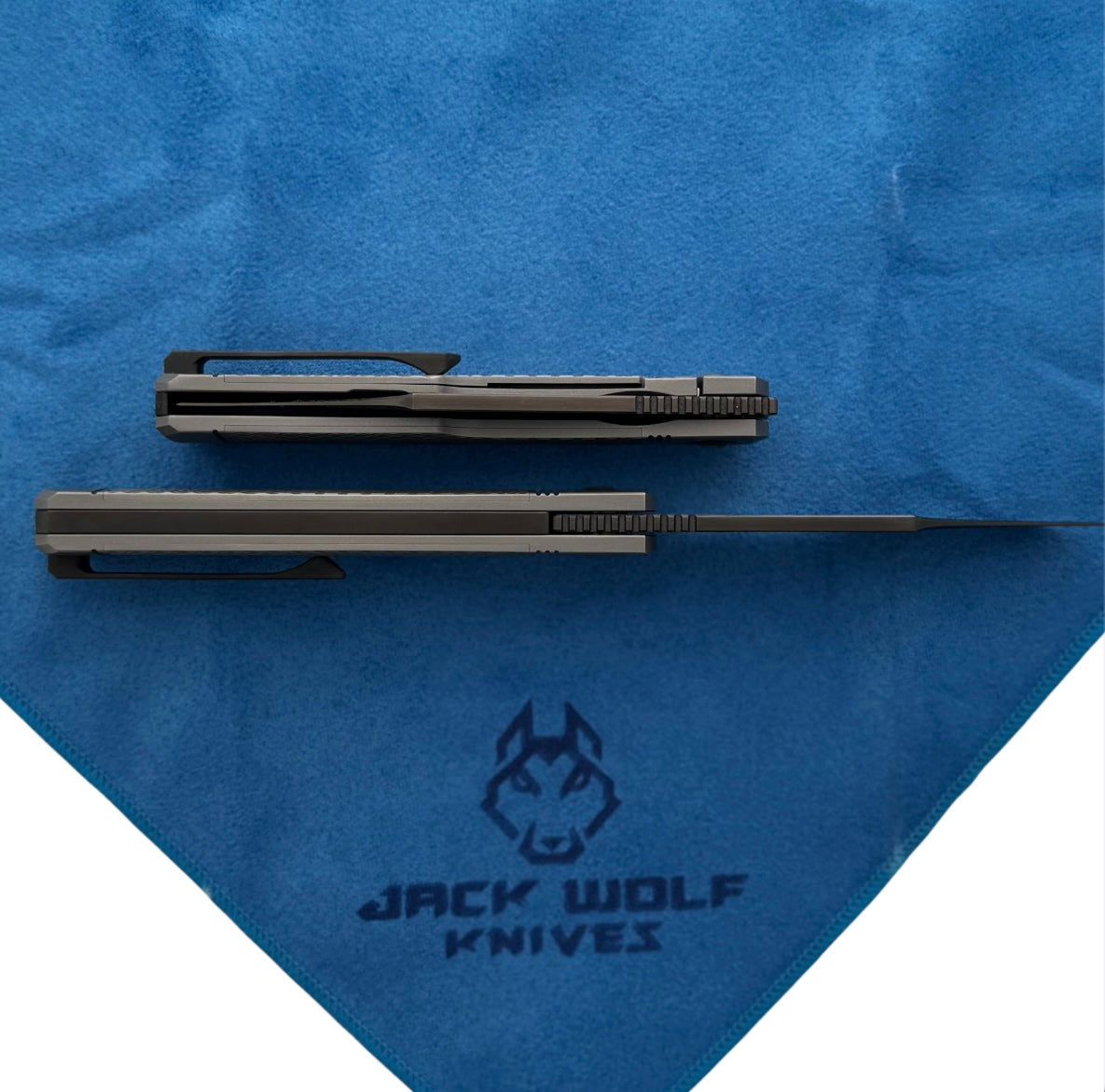 Jack Wolf Knives-Jack Wolf Knives - GUNSLINGER JACK - TITANIUM CROSS HATCH-5-Urban Cutlery