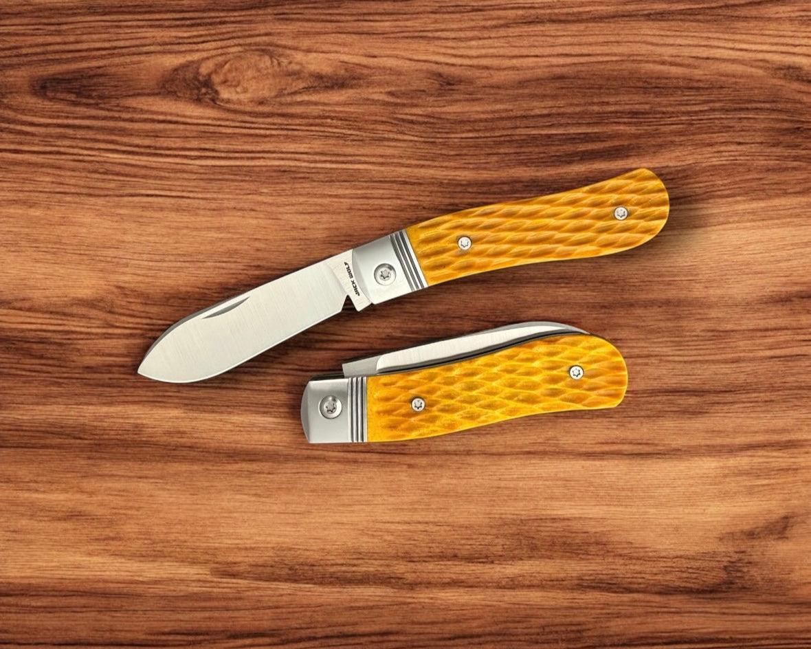 Jack Wolf Knives-Jack Wolf Knives K9 JACK - Steel Series - YELLOW JIGGED BONE-1-Urban Cutlery