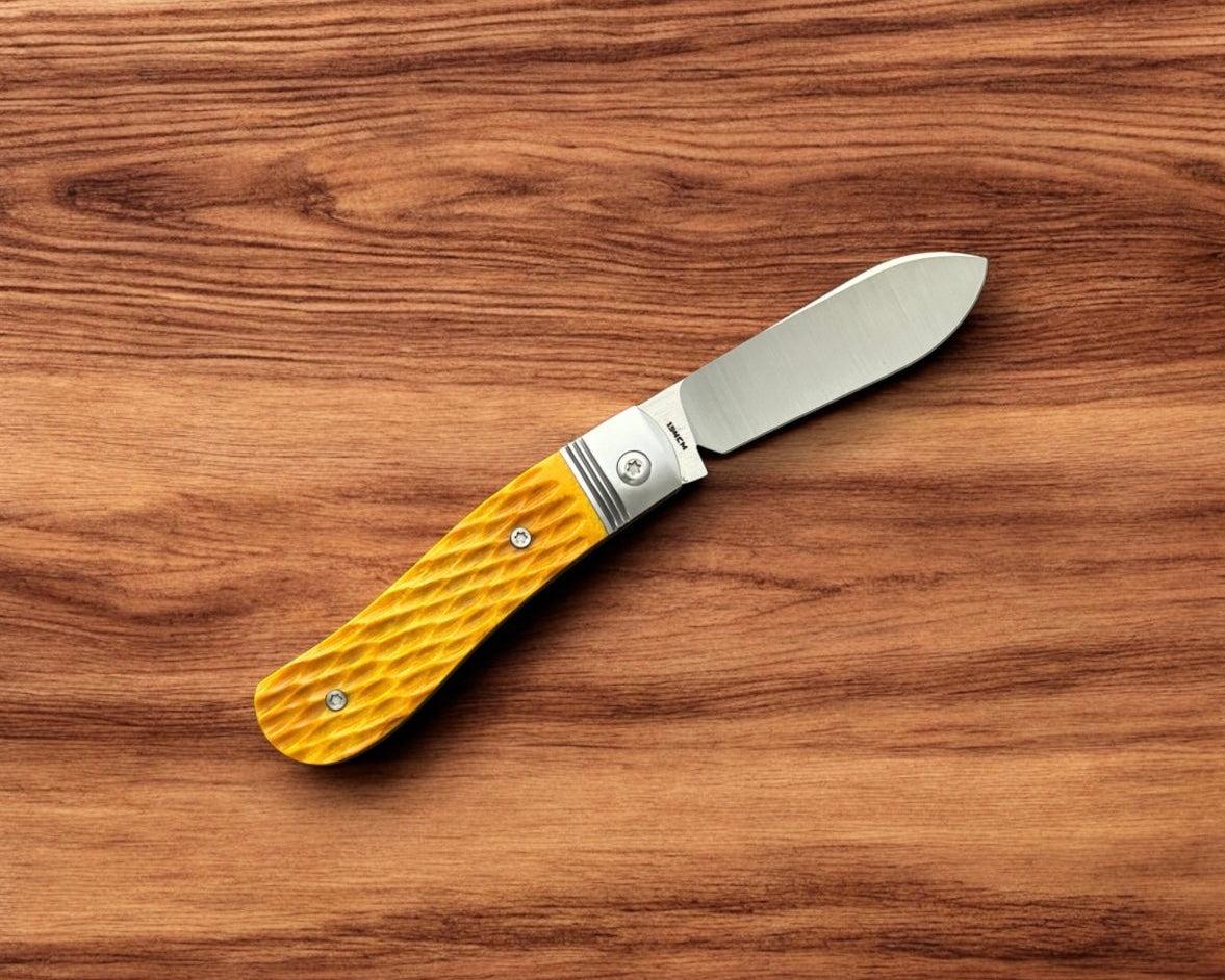 Jack Wolf Knives-Jack Wolf Knives K9 JACK - Steel Series - YELLOW JIGGED BONE-4-Urban Cutlery