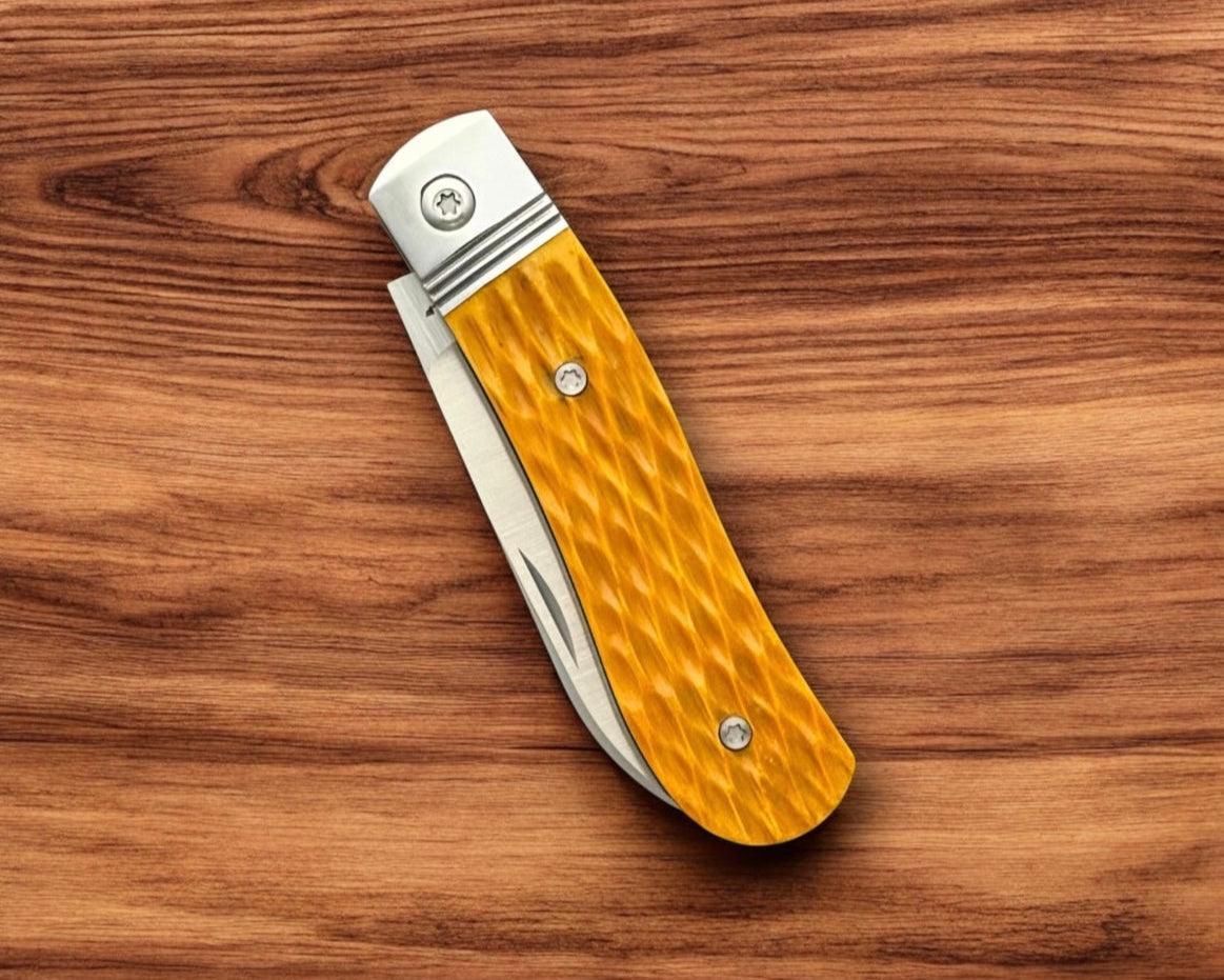 Jack Wolf Knives-Jack Wolf Knives K9 JACK - Steel Series - YELLOW JIGGED BONE-5-Urban Cutlery